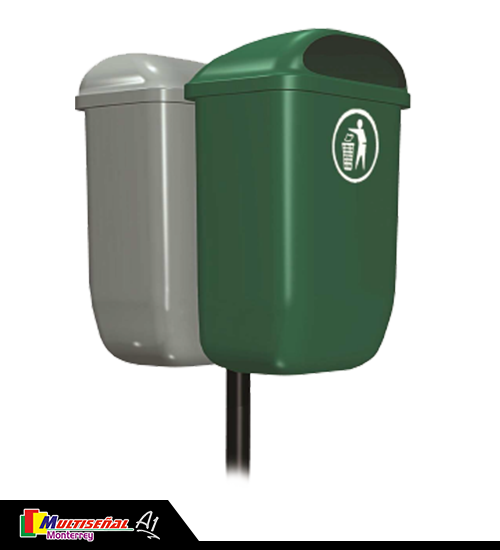 Estación de reciclaje <br>con 2 contenedores