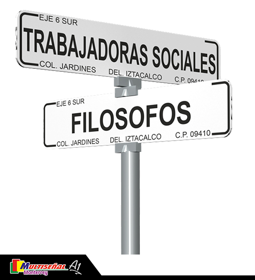 Señalamiento de identificación <br>nomenclatura